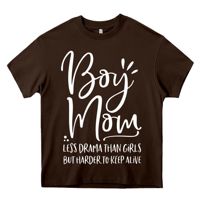 Boy Mom Less Drama Than Girls But Harder To Heavy Core Tee by artisFamous | Teevron