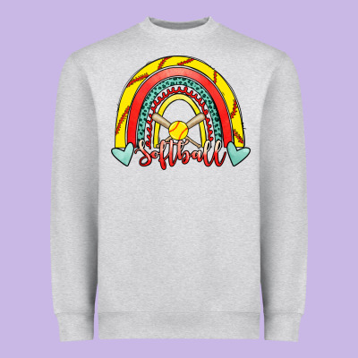 Softball Rainbow Heavyweight Sweatshirt Designed By Ranaportraitstore