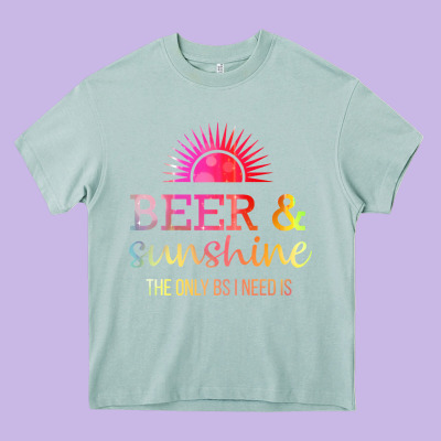 The Only Bs I Need Is Beer Sunshine Heavy Core Tee Designed By Artisfamous
