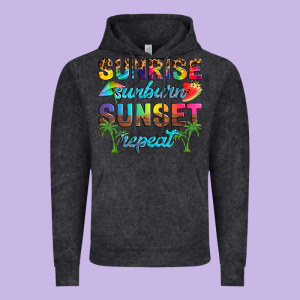 Sunrise Sunburn Sunset Repeat Vintage Hoodie Designed By Artiststas