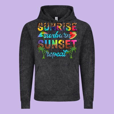 Sunrise Sunburn Sunset Repeat Vintage Hoodie Designed By Artiststas