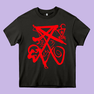 Lucifer Calligraphy 2 Heavy Core Tee Designed By Artisfamous