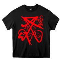 Black lucifer calligraphy 2 Heavy Core Tee - artisFamous