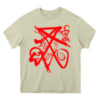 Mossy lucifer calligraphy 2 Heavy Core Tee - artisFamous
