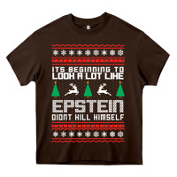 Chocolate Brown epstein didnt kill himself christmas Heavy Core Tee - artisFamous