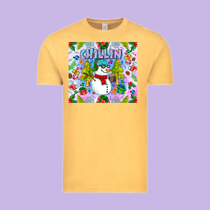 Chillin Snow Vintage Tee Designed By Cowhidedigitalart