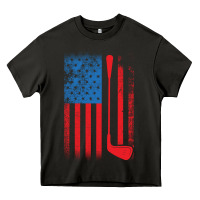 Asphalt Golf with USA Flag Heavy Core Tee - artisFamous
