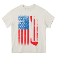 Golf With Usa Flag Heavy Core Tee | Teevron