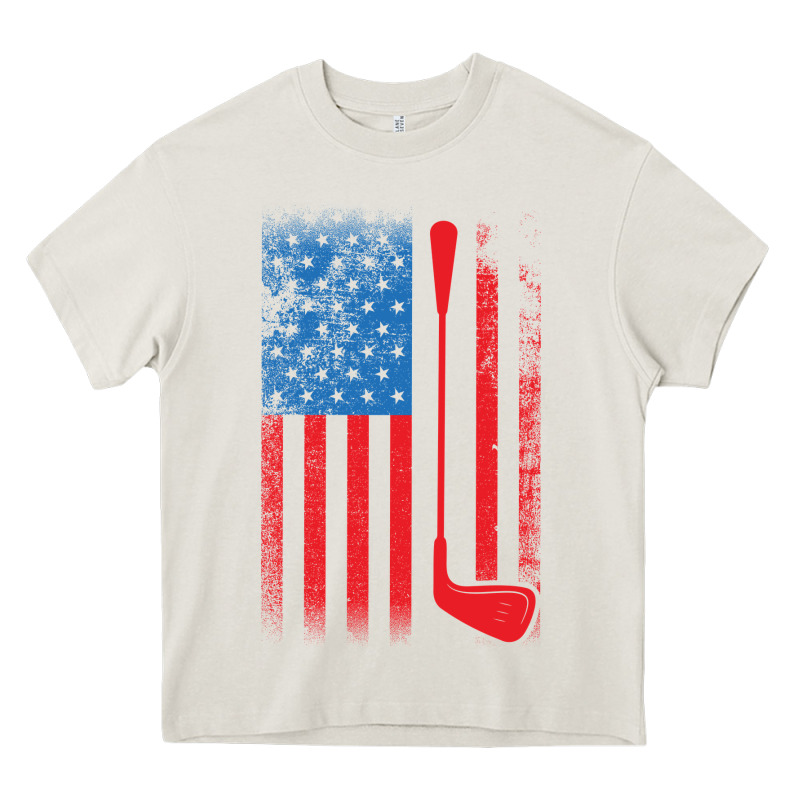 Golf With Usa Flag Heavy Core Tee by artisFamous | Teevron