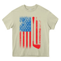 Mossy Golf with USA Flag Heavy Core Tee - artisFamous