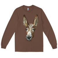 Chestnut american mammoth jackstock donkey  face Long Sleeve Tee - LillyAllenDesigns