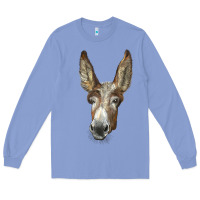 Colony Blue american mammoth jackstock donkey  face Long Sleeve Tee - LillyAllenDesigns