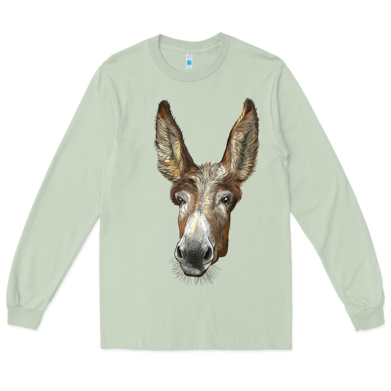 American Mammoth Jackstock Donkey  Face Long Sleeve Tee by LillyAllenDesigns | Teevron