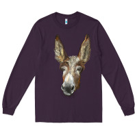 Plum american mammoth jackstock donkey  face Long Sleeve Tee - LillyAllenDesigns