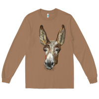 Toasted Coconut american mammoth jackstock donkey  face Long Sleeve Tee - LillyAllenDesigns
