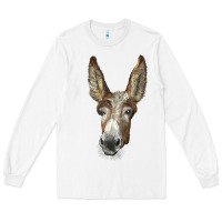 White american mammoth jackstock donkey  face Long Sleeve Tee - LillyAllenDesigns