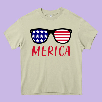 Merica Usa Flag Sunglasses 4th Of July Heavy Core Tee Designed By Artisfamous