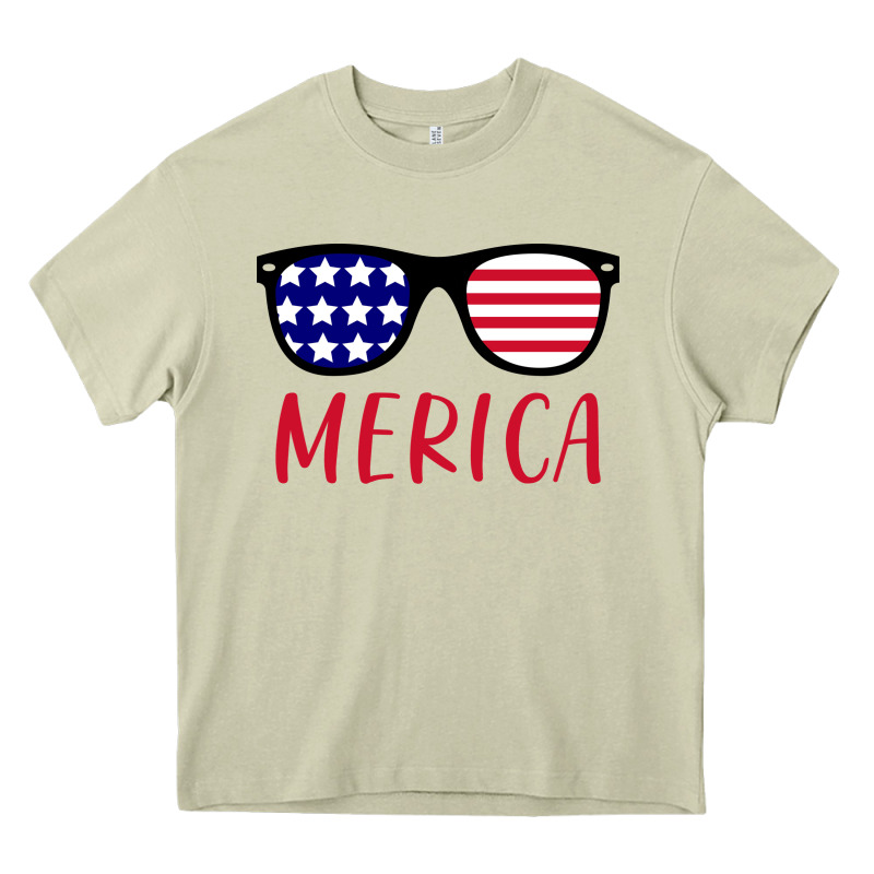 Merica Usa Flag Sunglasses 4th Of July Heavy Core Tee by artisFamous | Teevron