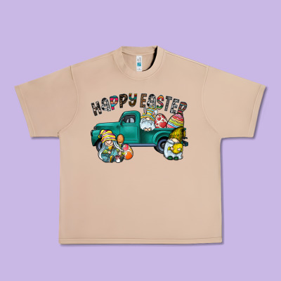 Happy Easter Truck Urban Heavy Tee Designed By Cowhidedigitalart