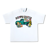 White Happy Easter truck Urban Heavy Tee - CowhideDigitalArt