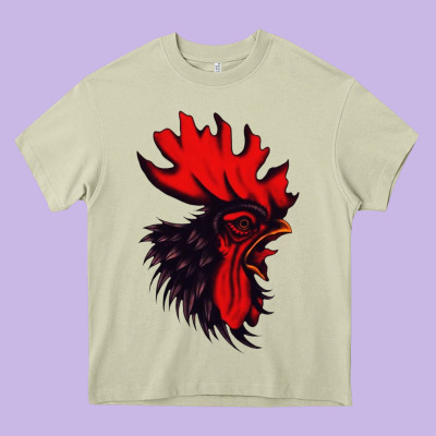 Rooster Heavy Core Tee Designed By Artisfamous