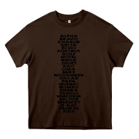 Chocolate Brown phonetic alphabet Heavy Core Tee - artisFamous