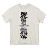 Cream phonetic alphabet Heavy Core Tee - artisFamous