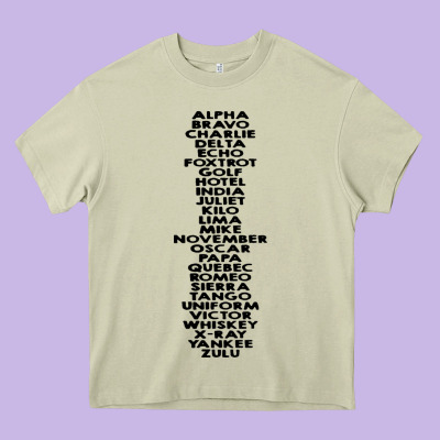 Phonetic Alphabet Heavy Core Tee Designed By Artisfamous