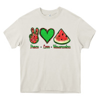 Cream Peace Love Watermelon Heavy Core Tee - Jasminsmagicworld