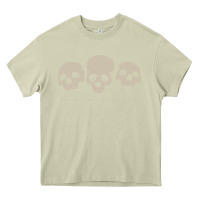 Mossy memento mori three skulls Heavy Core Tee - artisFamous