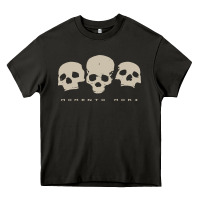 Asphalt memento mori three skulls Heavy Core Tee - artisFamous