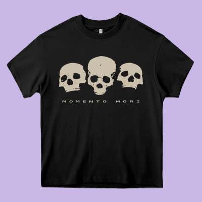Memento Mori Three Skulls Heavy Core Tee Designed By Artisfamous