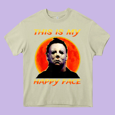This Is My Happy Face Heavy Core Tee Designed By Artisfamous
