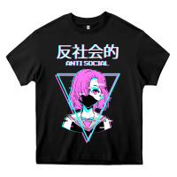 Black antisocial wave anime Heavy Core Tee - artisFamous