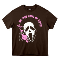 Chocolate Brown scream ghost Heavy Core Tee - artisFamous