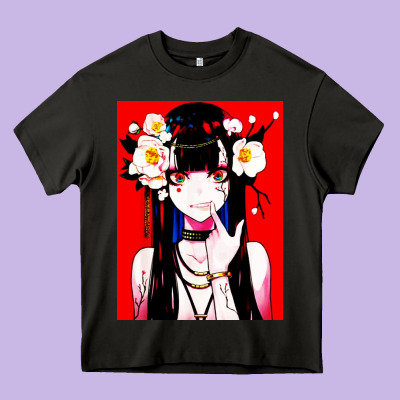 Anime Girl Japanese Heavy Core Tee Designed By Artisfamous