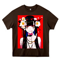 Chocolate Brown anime girl japanese Heavy Core Tee - artisFamous