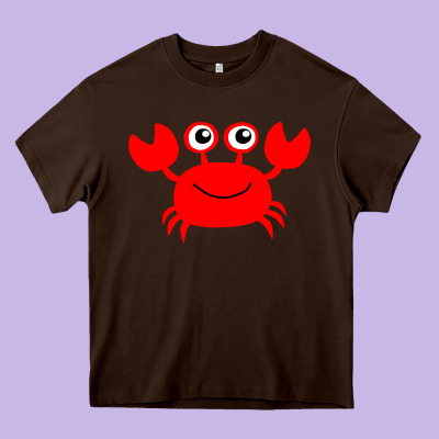 Red Crab Heavy Core Tee Designed By Artisfamous