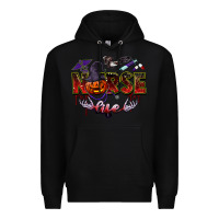 Black halloween nurse life Premium Hoodie - BarkalooDesign
