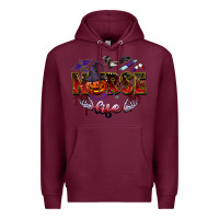 Burgundy halloween nurse life Premium Hoodie - BarkalooDesign