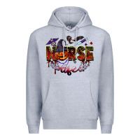 Heather Grey halloween nurse life Premium Hoodie - BarkalooDesign