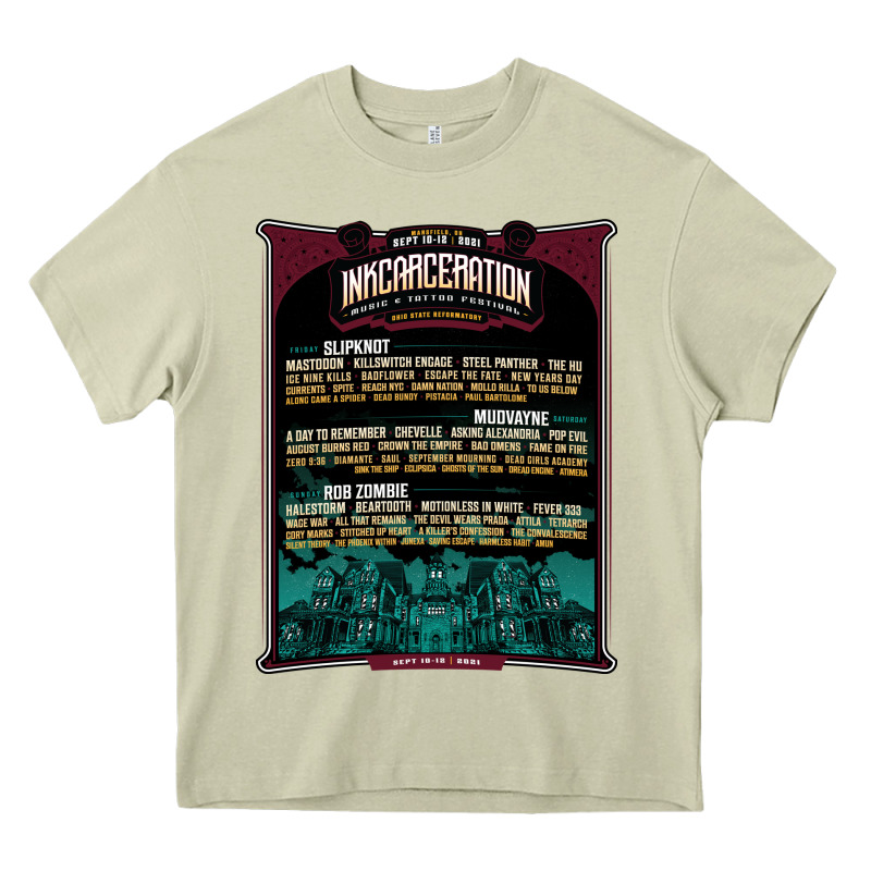 Face Mask Mansfield Ohio Inkcarceration Lineup Heavy Core Tee by artisFamous | Teevron