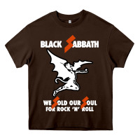 Chocolate Brown black rock and roll Heavy Core Tee - artisFamous