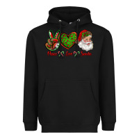 Black peace love santa Heavyweight Hoodie - RanaPortraitStore