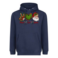 Navy peace love santa Heavyweight Hoodie - RanaPortraitStore