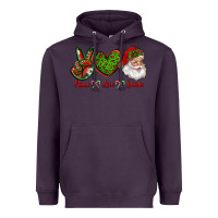 Plum peace love santa Heavyweight Hoodie - RanaPortraitStore
