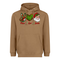 Toasted Coconut peace love santa Heavyweight Hoodie - RanaPortraitStore