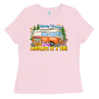 Bubblegum Pink Making Memories Campsites Time Ladies Tee - CowhideDigitalArt