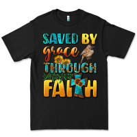 Black saved by grace through faith Premium Tee - BundleAndBundleShop