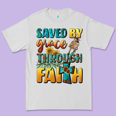 Saved By Grace Through Faith Premium Tee Designed By Bundleandbundleshop